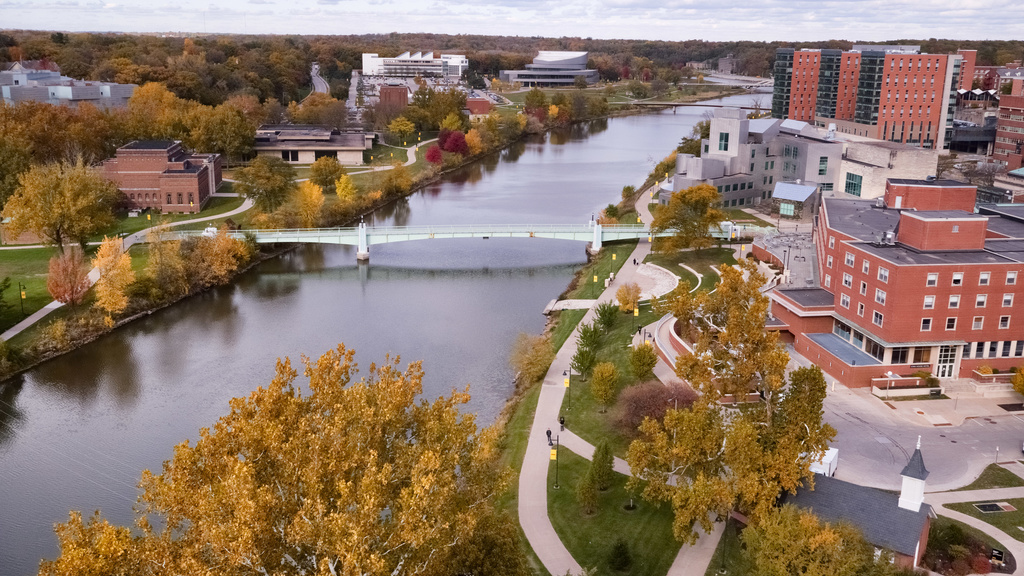 Campus and Iowa River Aerial View