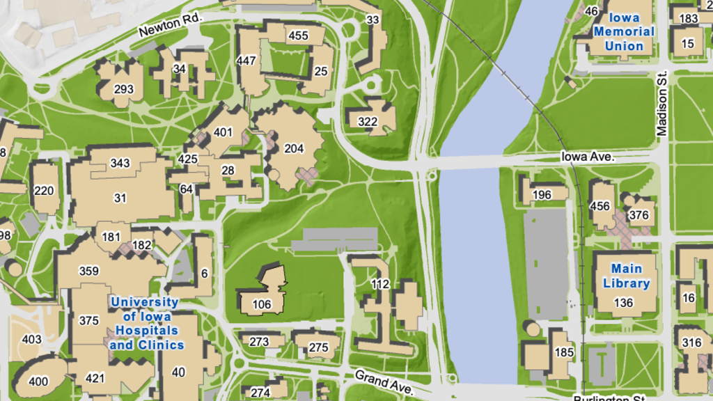Named Main Campus Buildings Map